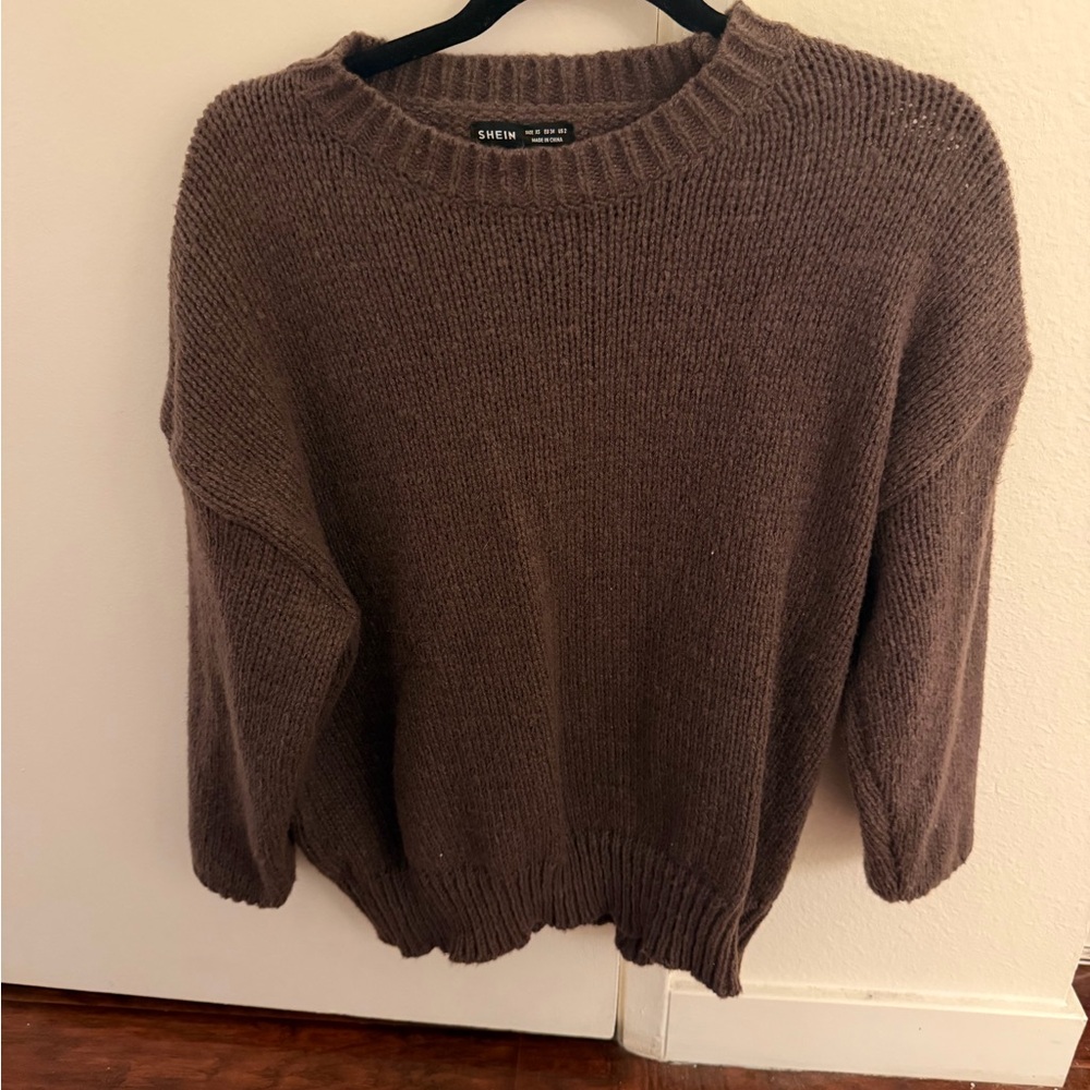 SHEIN Chocolate Knit Sweater